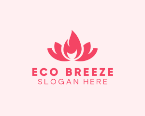 Pink Fire Lotus Candle logo design