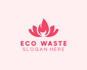 Pink Fire Lotus Candle logo design