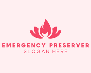 Pink Fire Lotus Candle logo design