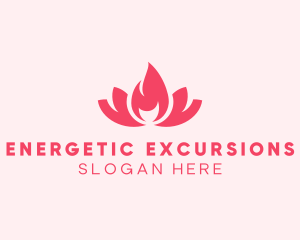 Pink Fire Lotus Candle logo design