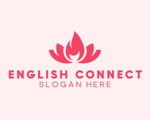 Pink Fire Lotus Candle logo design