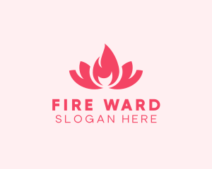 Pink Fire Lotus Candle logo design