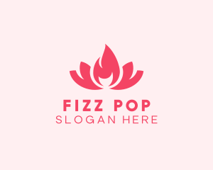 Pink Fire Lotus Candle logo design