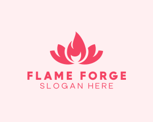 Pink Fire Lotus Candle logo design