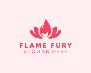 Pink Fire Lotus Candle logo design