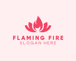 Pink Fire Lotus Candle logo design