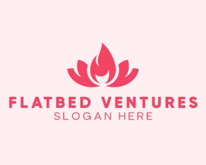 Pink Fire Lotus Candle logo design