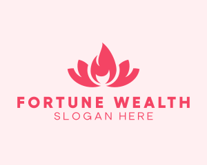 Pink Fire Lotus Candle logo design