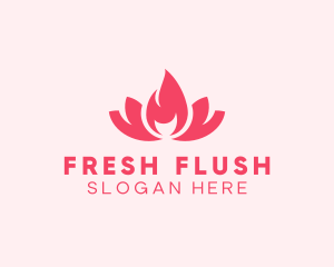 Pink Fire Lotus Candle logo design