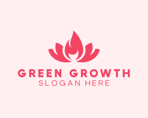 Pink Fire Lotus Candle logo design