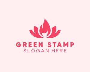 Pink Fire Lotus Candle logo design