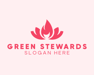 Pink Fire Lotus Candle logo design