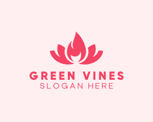 Pink Fire Lotus Candle logo design