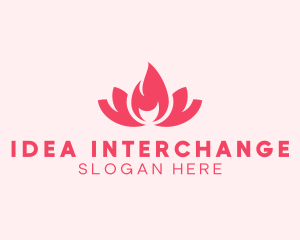 Pink Fire Lotus Candle logo design