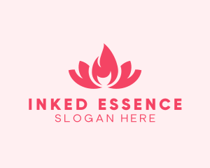 Pink Fire Lotus Candle logo design