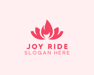 Pink Fire Lotus Candle logo design