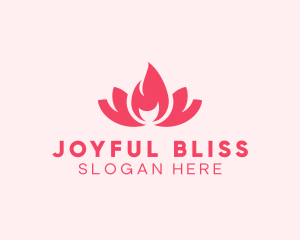 Pink Fire Lotus Candle logo design