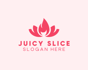 Pink Fire Lotus Candle logo design