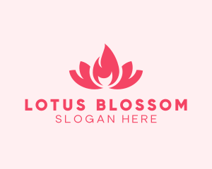 Pink Fire Lotus Candle logo design