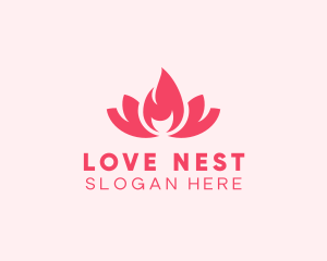 Pink Fire Lotus Candle logo design