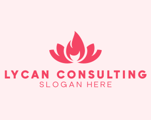 Pink Fire Lotus Candle logo design