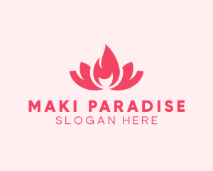 Pink Fire Lotus Candle logo design