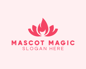 Pink Fire Lotus Candle logo design