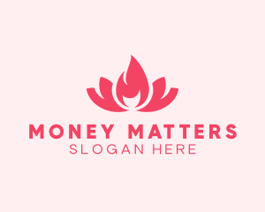 Pink Fire Lotus Candle logo design