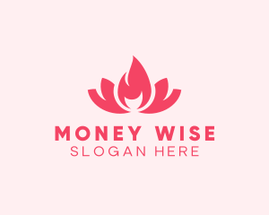 Pink Fire Lotus Candle logo design