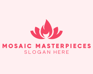 Pink Fire Lotus Candle logo design