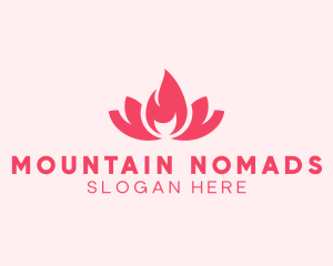 Pink Fire Lotus Candle logo design