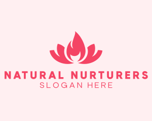 Pink Fire Lotus Candle logo design