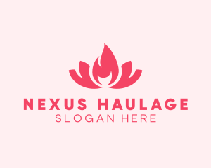 Pink Fire Lotus Candle logo design