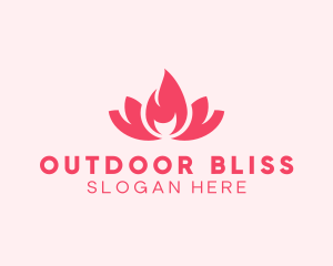 Pink Fire Lotus Candle logo design