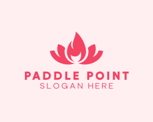 Pink Fire Lotus Candle logo design