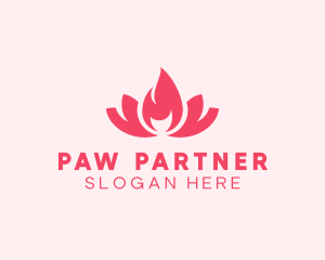 Pink Fire Lotus Candle logo design