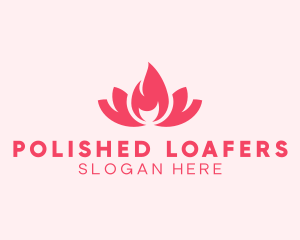 Pink Fire Lotus Candle logo design