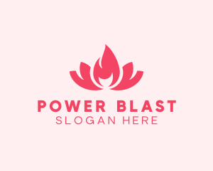 Pink Fire Lotus Candle logo design