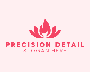 Pink Fire Lotus Candle logo design