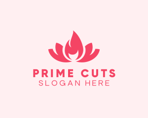 Pink Fire Lotus Candle logo design