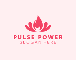 Pink Fire Lotus Candle logo design