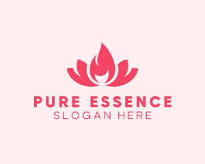 Pink Fire Lotus Candle logo design