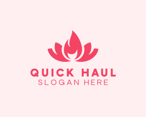 Pink Fire Lotus Candle logo design