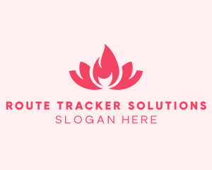 Pink Fire Lotus Candle logo design