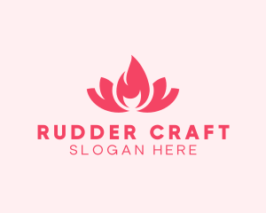 Pink Fire Lotus Candle logo design