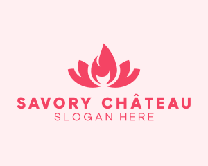 Pink Fire Lotus Candle logo design