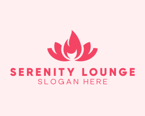 Pink Fire Lotus Candle logo design