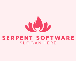 Pink Fire Lotus Candle logo design