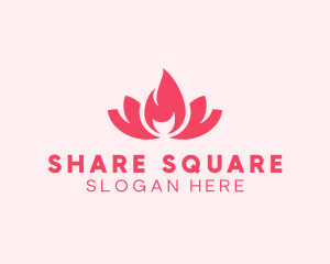 Pink Fire Lotus Candle logo design