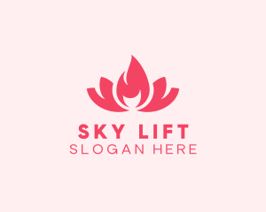 Pink Fire Lotus Candle logo design